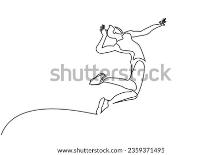 volleyball athlete human jumping flying hitting the ball sport lifestyle full body length line art design