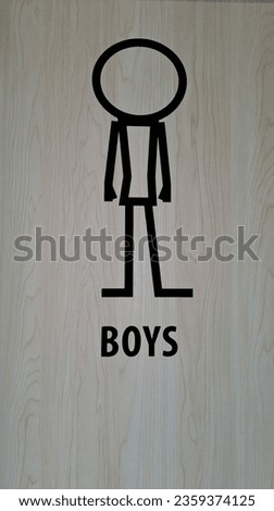Restroom sign for boys on wood patterns 
