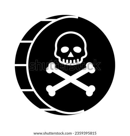 
Pirate gold coin icon with a skull. Pirate treasure,isolated on white background.

