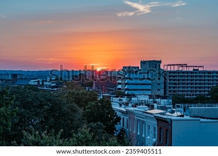 Summer Sunset from Federal Hill, Baltimore Maryland USA