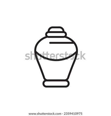 Cremation urn of ashes line icon, Funeral urn outline vector icon. flat illustration on white background..eps Royalty-Free Stock Photo #2359410975