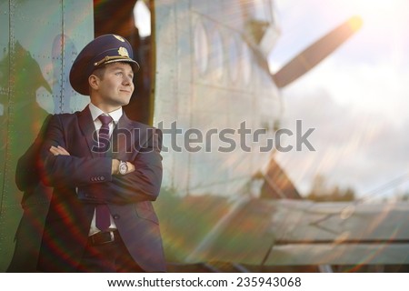 Male pilot a small plane