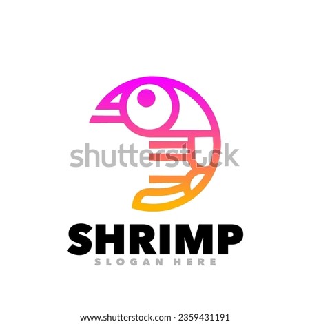 Shrimp line gradient logo design