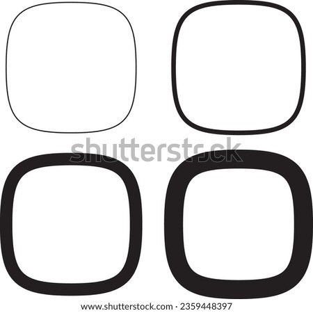 Squircle stroke set Isolated on a white background. Vector Illustration Royalty-Free Stock Photo #2359448397