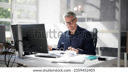 Business Accountant Accountant And Bookkeeper. Invoice And Calculator Royalty-Free Stock Photo #2359452405