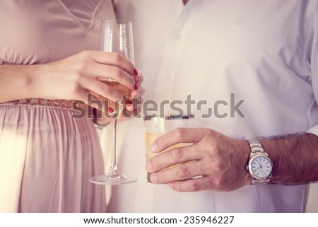 Drinking champagne