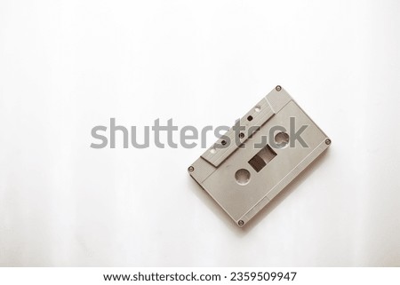 Vintage Cassette Tapes, 90s Music.Vintage audio cassette tape isolated on white background, flat lay.
