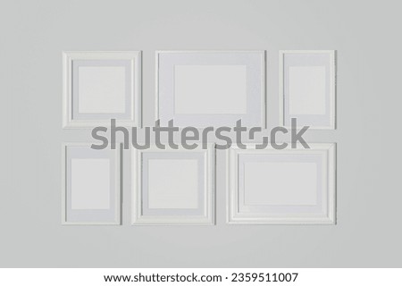 Empty blank frame border on a white wall background