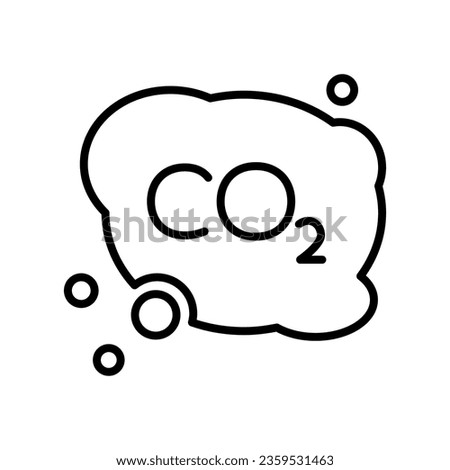 Carbon icon. Reducing CO2 emissions to stop climate change sign. Thin monochrome line. Editable Stroke. Vector illustration
