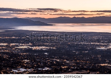 Views of Salt Lake City at sunset
