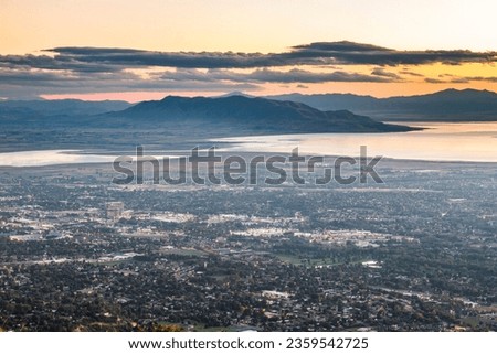 Views of Salt Lake City, Utah at sunrise