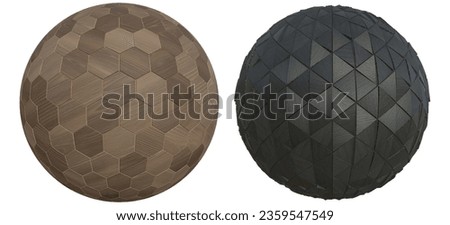 Decorative wood sphere or ball isolated on white background. Decorative balls for design and decoration. Many uses!