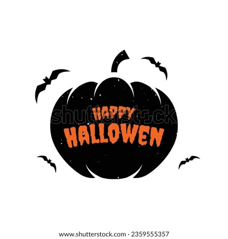 happy halloween vector with pumpkins spooky EPS 10  Royalty-Free Stock Photo #2359555357