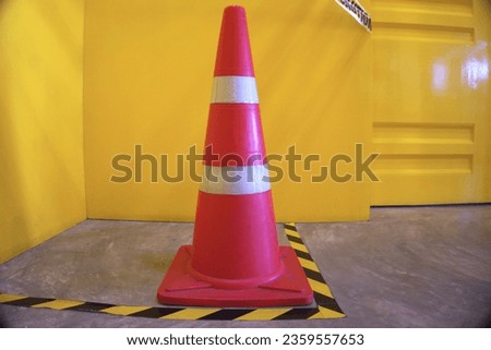 Yellow walls, boundaries, precautions for construction, danger, highway tools, safety, signposts, stop signs and traffic signs.