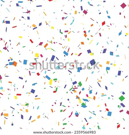 Colored confetti and paper streamer on the white background. Eps 10  Royalty-Free Stock Photo #2359566983