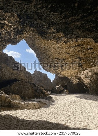 Selayar Island - September 2023, The cave, blue sky, cave on the beach