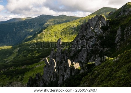 Summer on Chornohora mountain ridge in Carpathian mountains, Ukraine