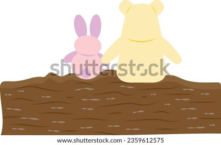 Bear and rabbit vector image or clip art