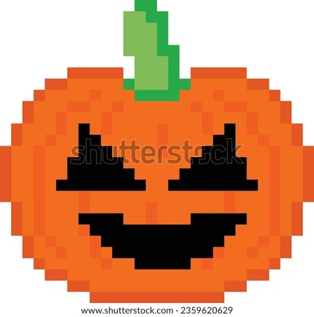 Scary pumpkin Pixel art vector image or clip art