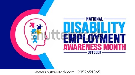 October is National Disability Employment Awareness Month background template use to background, banner, placard, card, and poster design. holiday concept with text inscription and standard color. Royalty-Free Stock Photo #2359651365