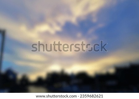 Sky and clouds in the middle of the city - blurred image