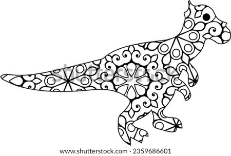 Coloring pages set with fantasy floral dinosaurs,oloring pages set with fantasy floral dinosaurs. Tyrannosaurus T-rex and triceratops with flowers.