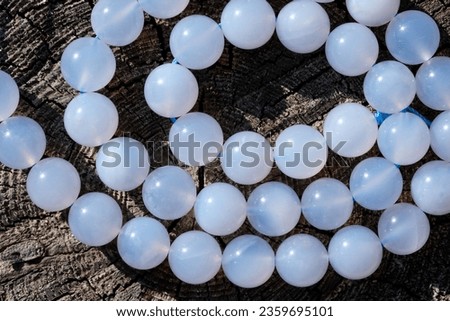 Natural pale blue chalcedony (sapphirine). Royalty-Free Stock Photo #2359695101
