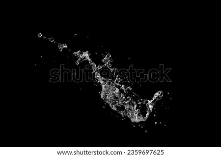 Water splash isolated on Black background.