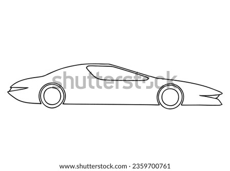 Sports car in doodle. Hand Drawn. Freehand drawing. Doodle. Sketch. Coloring book for children.	 Royalty-Free Stock Photo #2359700761