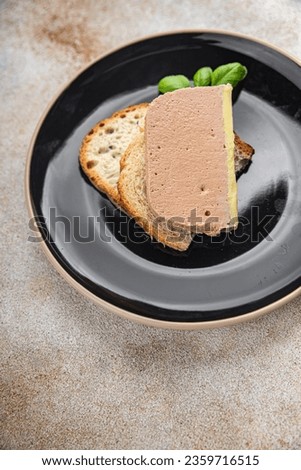 duck pate mousse slice meal food snack on the table copy space food background rustic top view