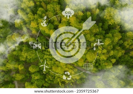 Circular economy concept.crystal globe with a circular economy icon around it. Circular economy for future growth of business and design to reuse and renewable material resources.reusing, recycling. Royalty-Free Stock Photo #2359725367