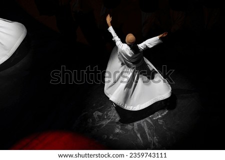 Sufi Whirling Dervishes Ritual Photo, Eminonu Fatih, Istanbul Turkey (Turkiye) Royalty-Free Stock Photo #2359743111