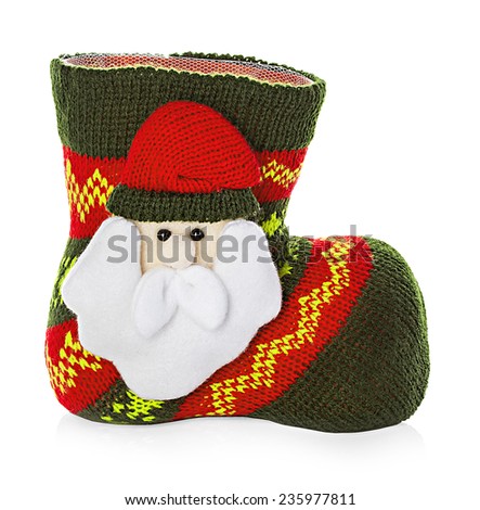 Christmas boots, socks isolated on white background