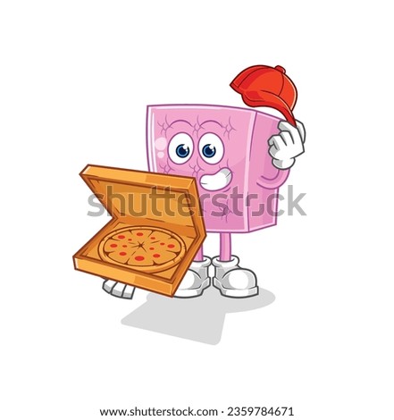 the mattress pizza delivery boy vector. cartoon character