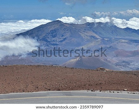Maui Haleakala Volcano Crater With Road Royalty-Free Stock Photo #2359789097