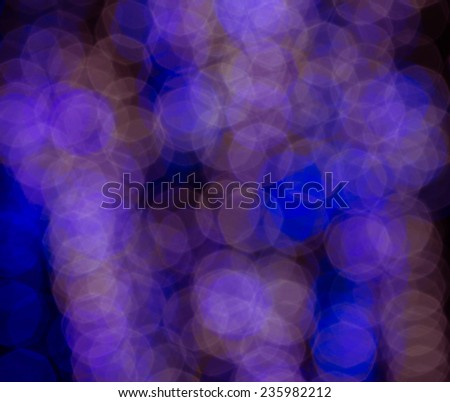 Abstract blur deep blue  bokeh lighting in night shot as background 