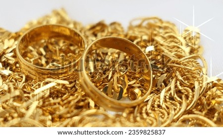 Beautiful gold jewelry collection images Royalty-Free Stock Photo #2359825837