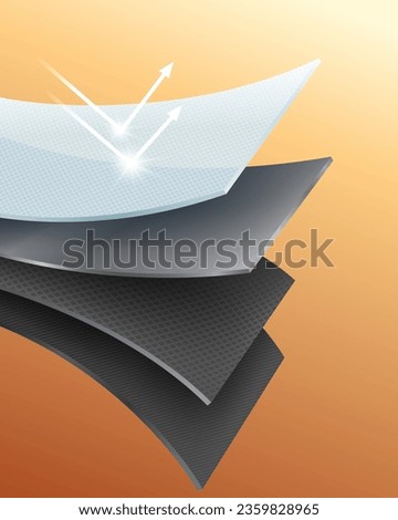 Special 4 layer material that can reflect sunlight and UV rays with a sheet of material that can absorb UV rays. Used for advertising blackout curtains, high density materials, heat insulation. Royalty-Free Stock Photo #2359828965