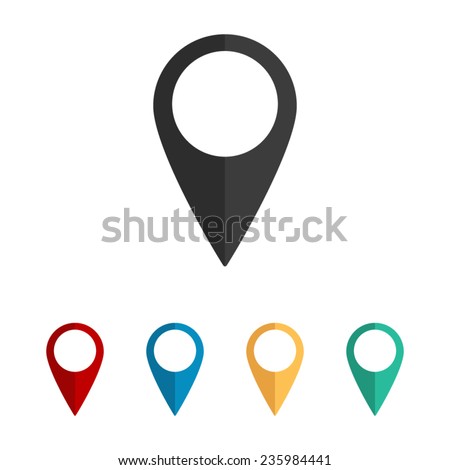 Map pointer  - vector icon, flat design Royalty-Free Stock Photo #235984441