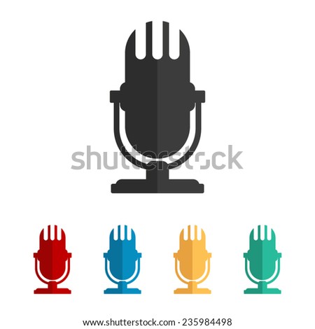 microphone  - vector icon, flat design