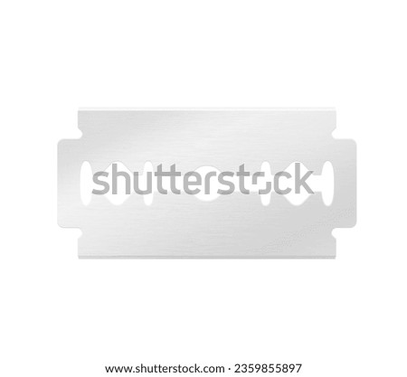 Realistic double edge safety razor blade mockup. Front view. Vector illustration. Perfect to your design. EPS10.	 Royalty-Free Stock Photo #2359855897