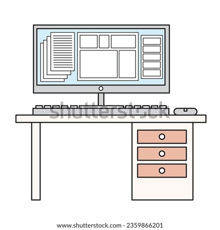 Design vector computer office clip art