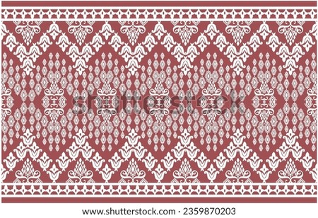 Thai ikat pattern figure tribal Thai geometric ethnic oriental pattern traditional on background.Aztec style,embroidery,abstract,vector illustration.design for texture,fabric,clothing,wrapping,carpet. Royalty-Free Stock Photo #2359870203