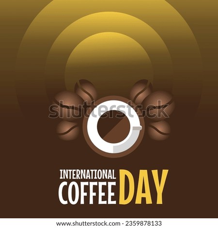 October 1 happy international coffee day poster and banner  with dark brow color , it contains clipping mask