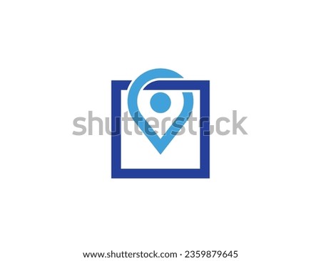 Location Pin with Shopping Bag Logo Concept symbol icon sign Element Design. Store, Shop Logotype. Vector illustration template