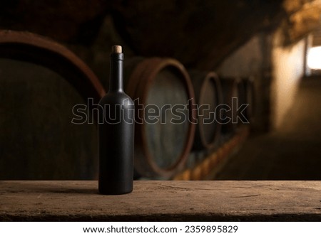 Bottle of wine pothography. Classy style, Mock up. High quality photo