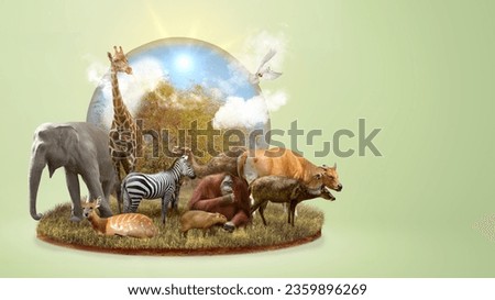 Animals in the wildlife. World Animal Day concept Royalty-Free Stock Photo #2359896269