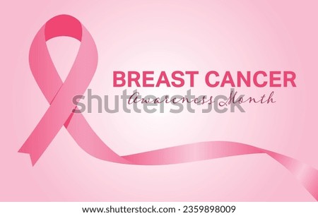 Breast cancer awareness pink ribbon vector in pink background