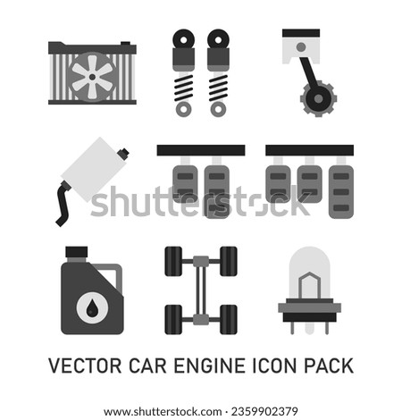 Car Engine Color Icon Pack