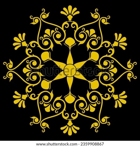 pattern ornament yellow snowflake for the holiday